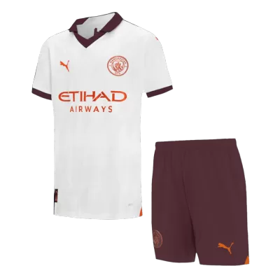 Kid's Manchester City Away Soccer Jersey Kit(Jersey+Shorts) 2023/24 - Soccerdeal