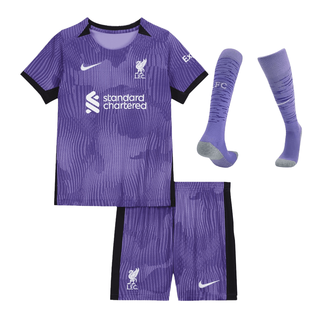 Kid's Liverpool Third Away Soccer Jersey Kit(Jersey+Shorts+Socks) 2023/24 - soccerdeal