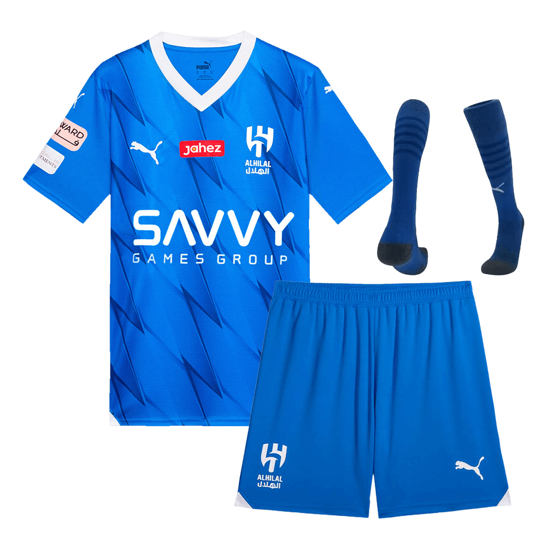 Al Hilal SFC Home Soccer Jersey Kit(Jersey+Shorts+Socks) 2023/24 - soccerdeal