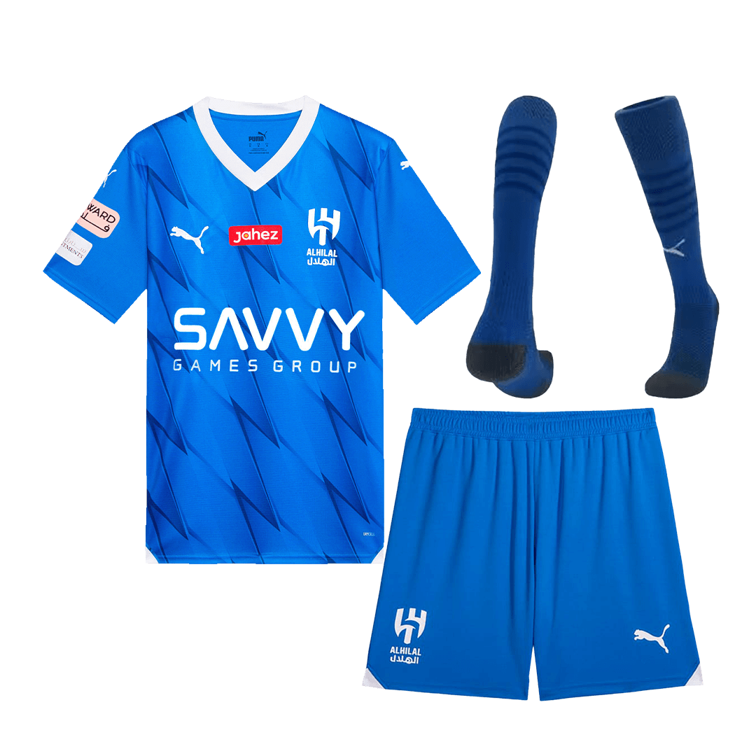 Kid's Al Hilal SFC Home Soccer Jersey Kit(Jersey+Shorts+Socks) 2023/24 - soccerdeal
