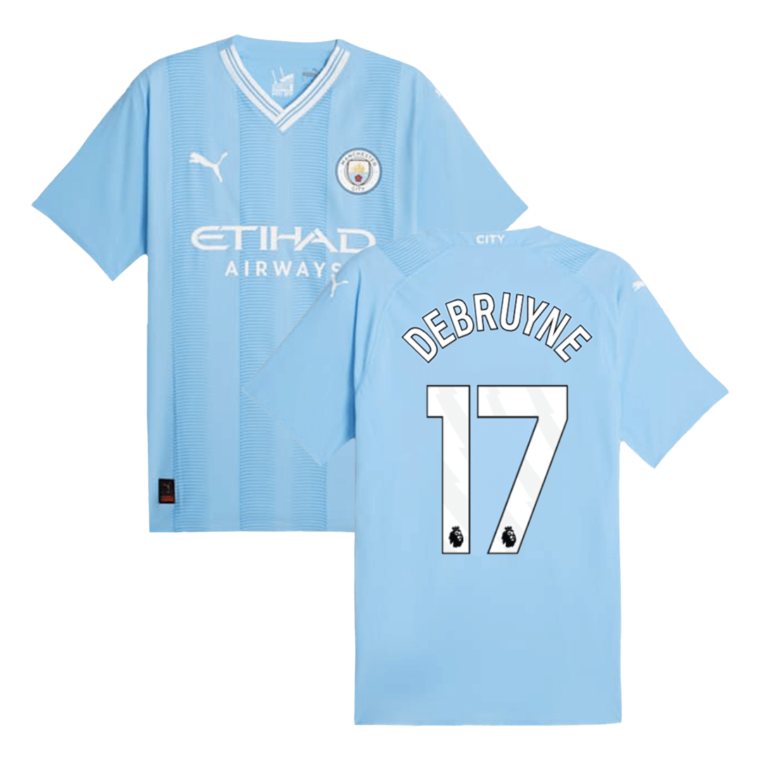 Authentic DE BRUYNE #17 Manchester City Home Soccer Jersey 2023/24 - soccerdeal