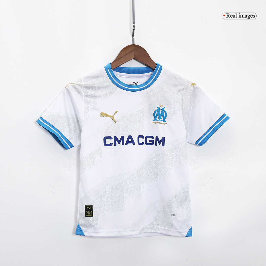 Kid's Marseille Home Soccer Jersey Kit(Jersey+Shorts) 2023/24 - soccerdeal