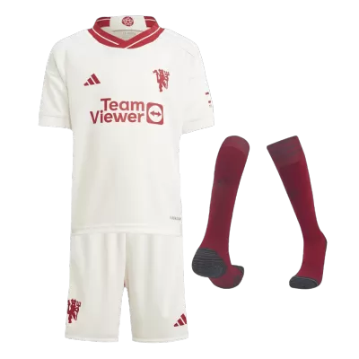 Kid's Manchester United Third Away Soccer Jersey Kit(Jersey+Shorts+Socks) 2023/24 - Soccerdeal