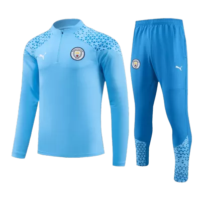 Kid's Manchester City Zipper Sweatshirt Kit(Top+Pants) 2023/24 - Soccerdeal