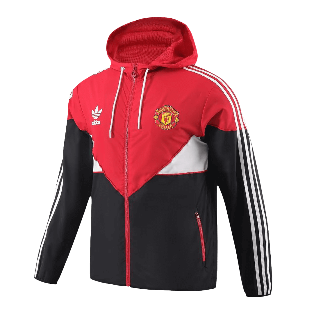 Manchester United Windbreaker Hoodie Jacket Red&Black 2023/24 - soccerdeal