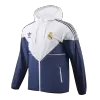 Real Madrid Windbreaker Hoodie Jacket White&Navy 2023/24 - Soccerdeal