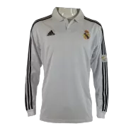Retro 2001/02 Real Madrid UCL Home Long Sleeve Soccer Jersey - soccerdeal