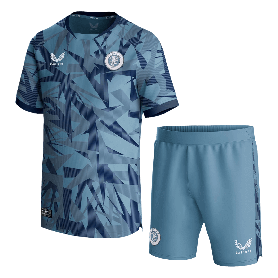 Kid's Aston Villa Third Away Soccer Jersey Kit(Jersey+Shorts) 2023/24 - soccerdeal
