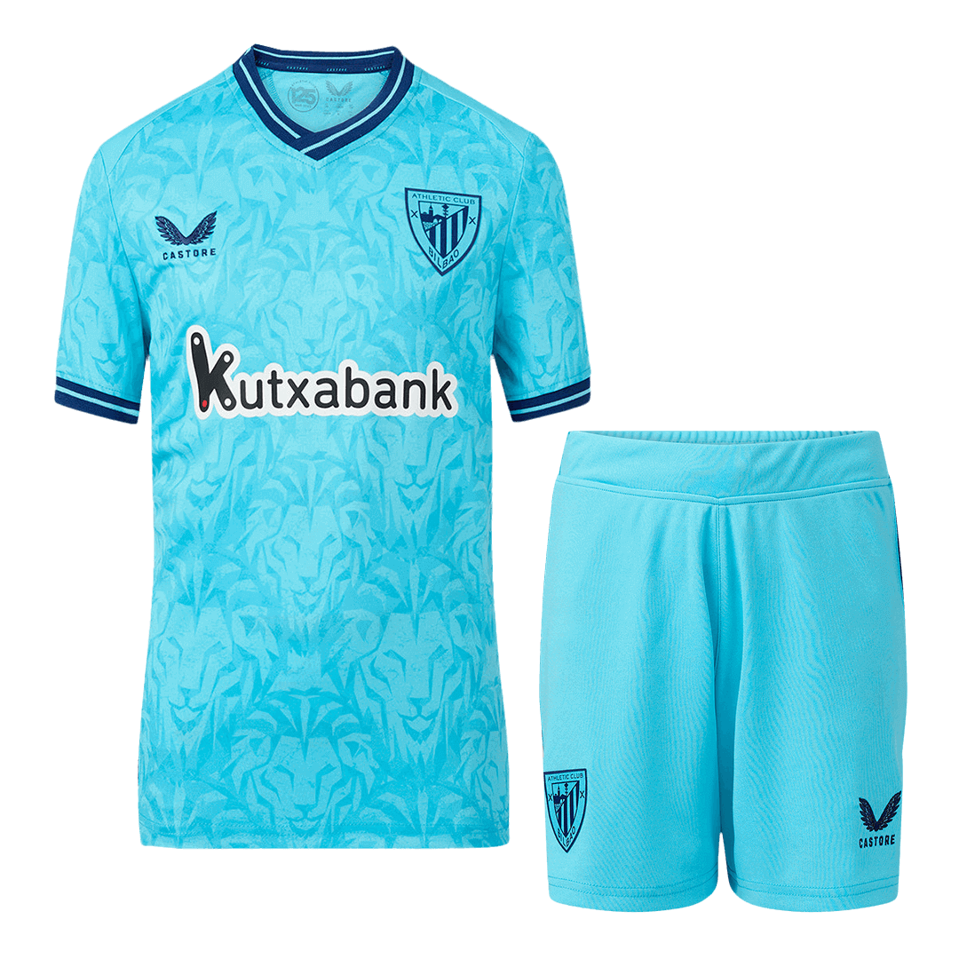 Kid's Athletic Club de Bilbao Away Soccer Jersey Kit(Jersey+Shorts) 2023/24 - soccerdeal