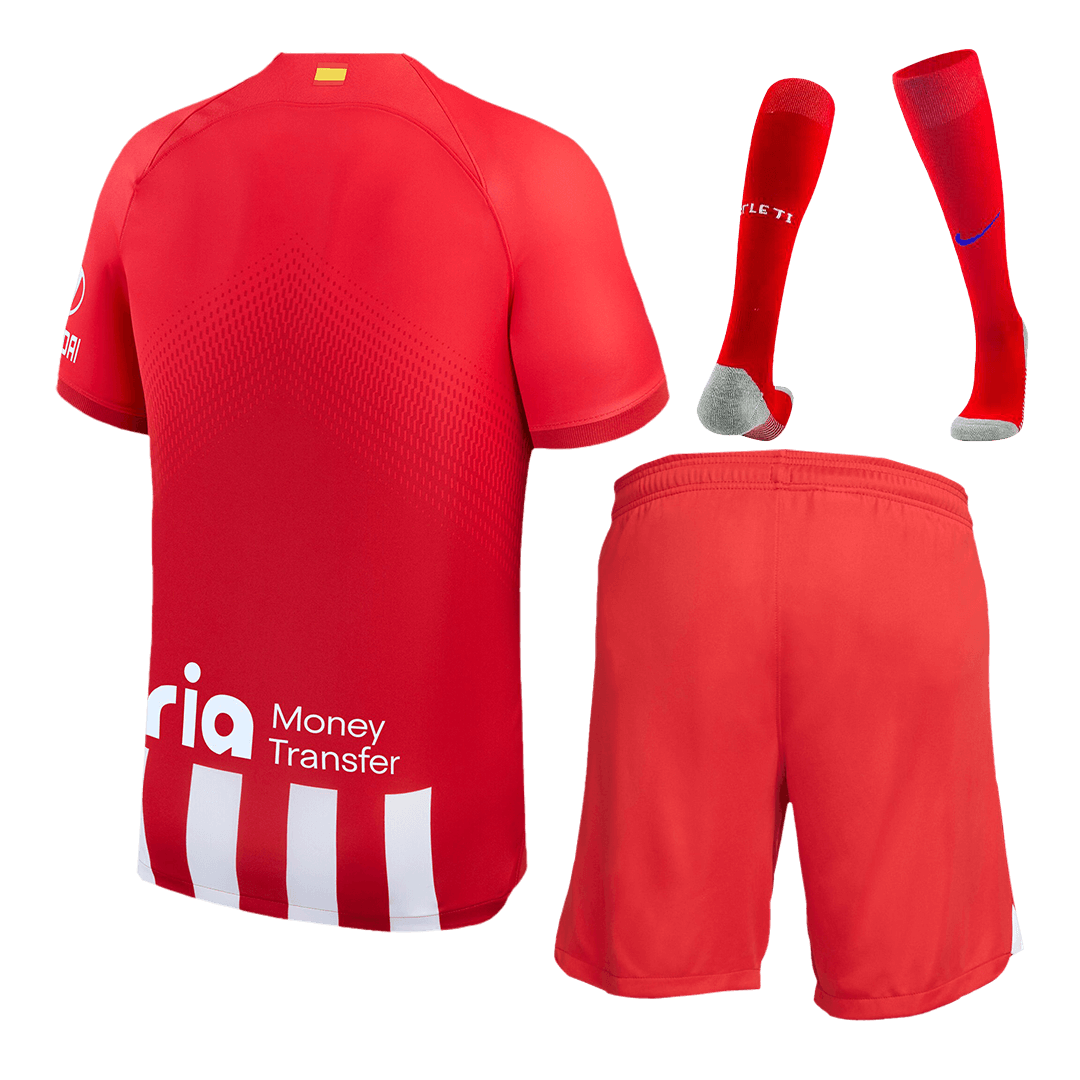 Atletico Madrid Home Soccer Jersey Kit(Jersey+Shorts+Socks) 2023/24 - soccerdeal