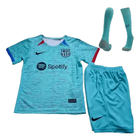 Kid's Barcelona Third Away Soccer Jersey Kit(Jersey+Shorts+Socks) 2023/24 - soccerdeal