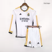 Kid's Real Madrid Home Long Sleeve Soccer Jersey Kit(Jersey+Shorts) 2023/24 - soccerdeal