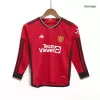 Kid's Manchester United Home Long Sleeve Soccer Jersey Kit(Jersey+Shorts) 2023/24 - Soccerdeal