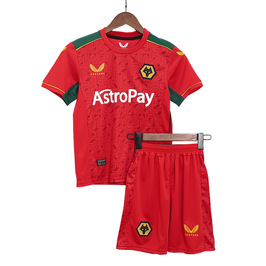 Kid's Wolverhampton Wanderers Away Soccer Jersey Kit(Jersey+Shorts) 2023/24 - soccerdeal