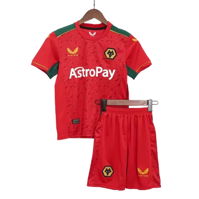 Kid's Wolverhampton Wanderers Away Soccer Jersey Kit(Jersey+Shorts) 2023/24 - Soccerdeal