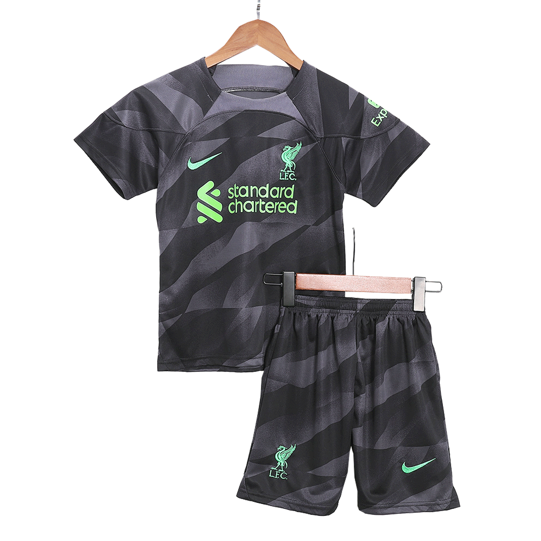 Kid's Liverpool Goalkeeper Soccer Jersey Kit(Jersey+Shorts) 2023/24 - soccerdeal