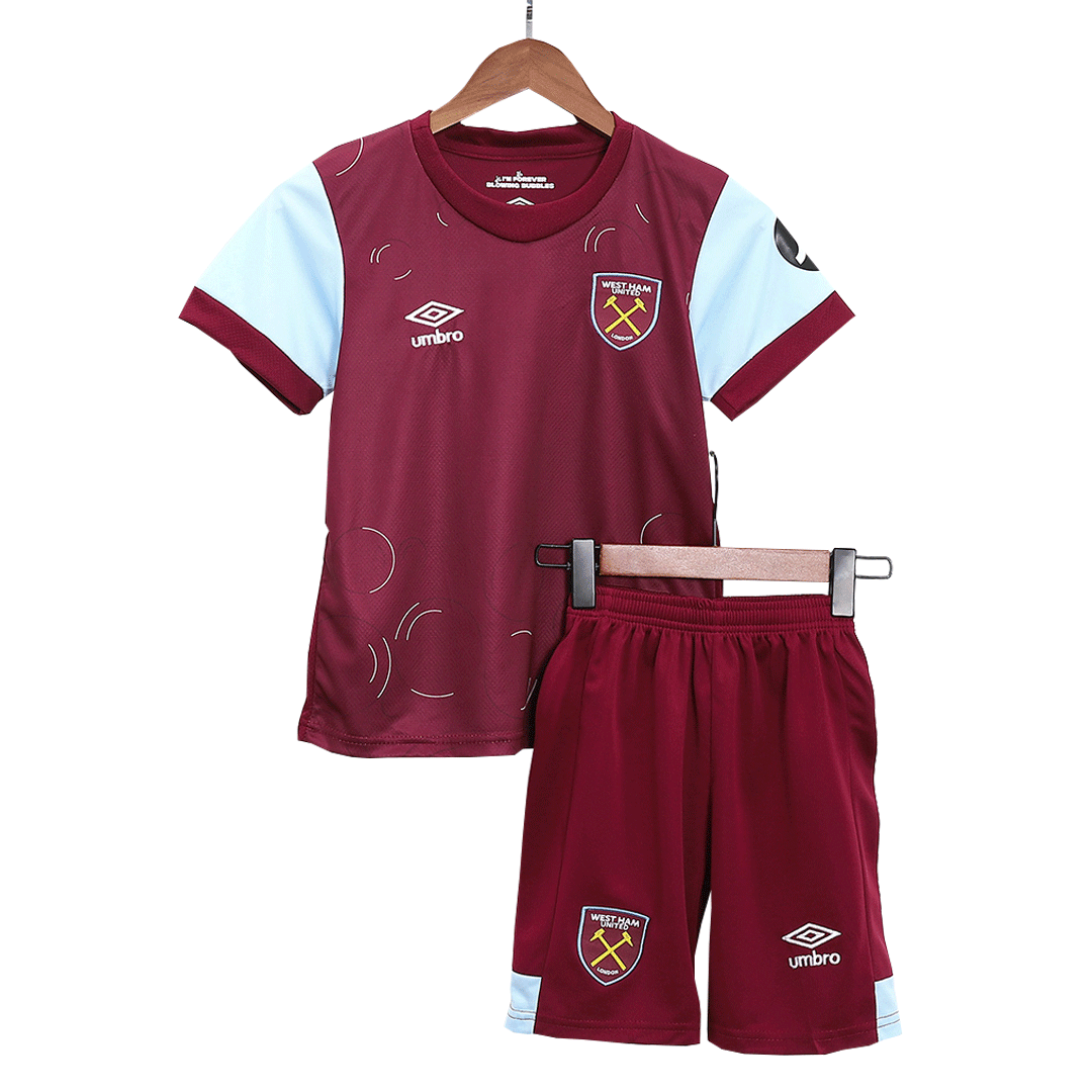 Kid's West Ham United Home Soccer Jersey Kit(Jersey+Shorts) 2023/24 - soccerdeal