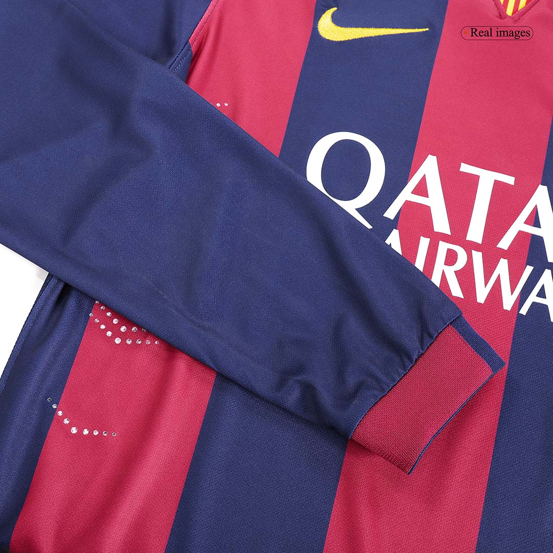 Retro 2014/15 Barcelona Home Long Sleeve Soccer Jersey - soccerdeal