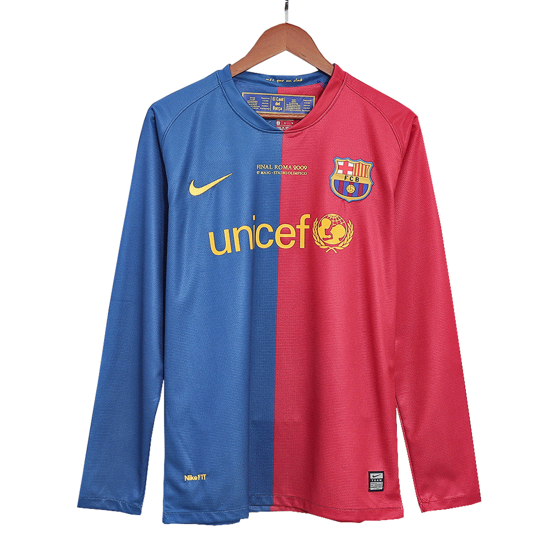 Retro A.INIESTA #8 2008/09 Barcelona Home Long Sleeve Soccer Jersey - Soccerdeal