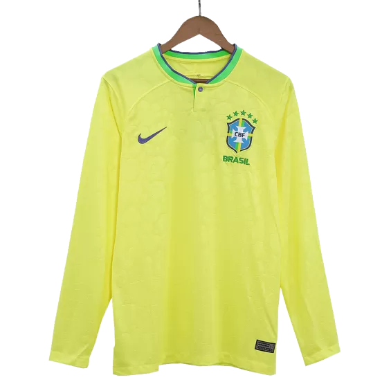 Brazil Home Long Sleeve Soccer Jersey 2022