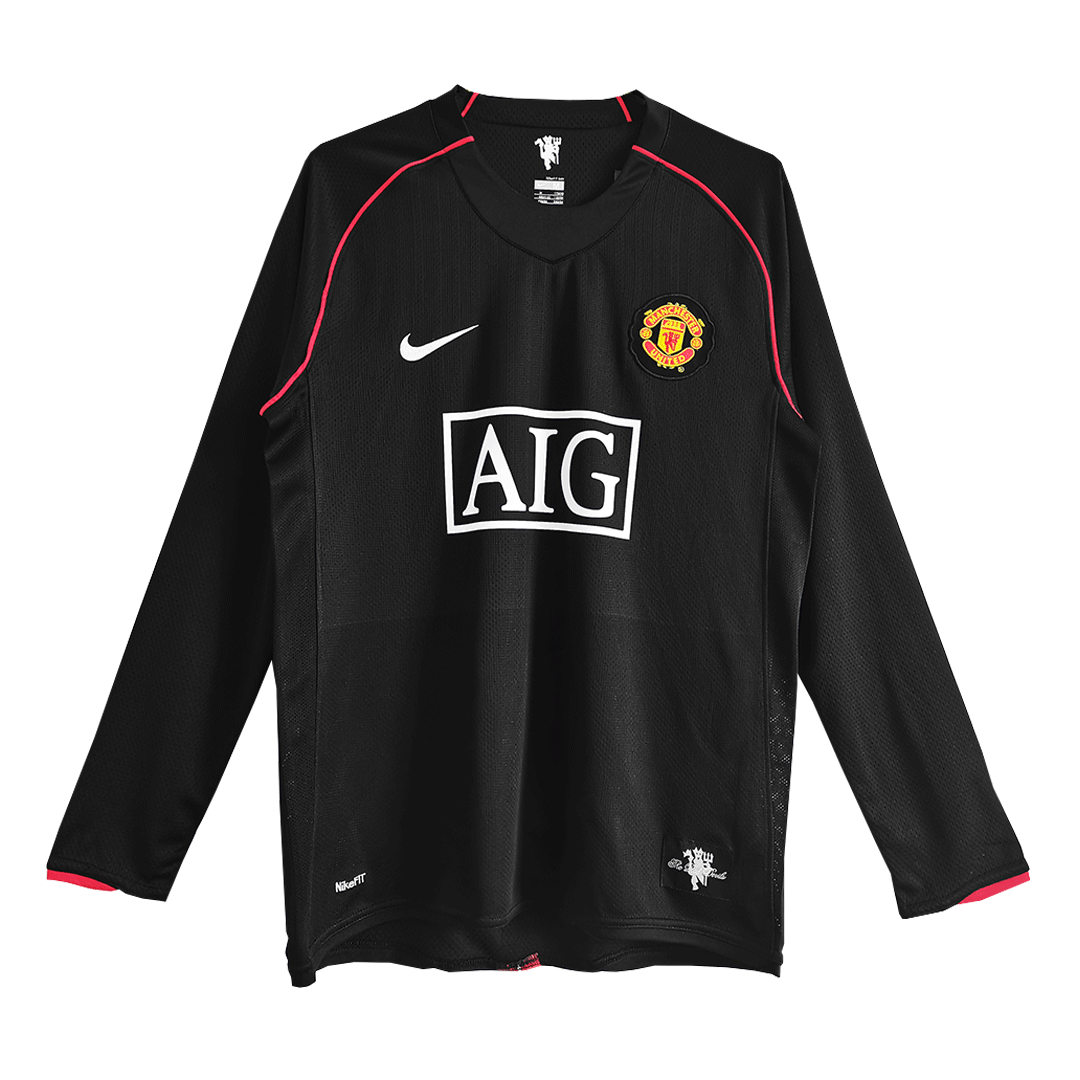 Retro 2007/08 Manchester United Away Long Sleeve Soccer Jersey - soccerdeal