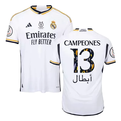 Authentic CAMPEONES #13 Real Madrid Home Soccer Jersey 2023/24 - Campeones Supercopa - Soccerdeal