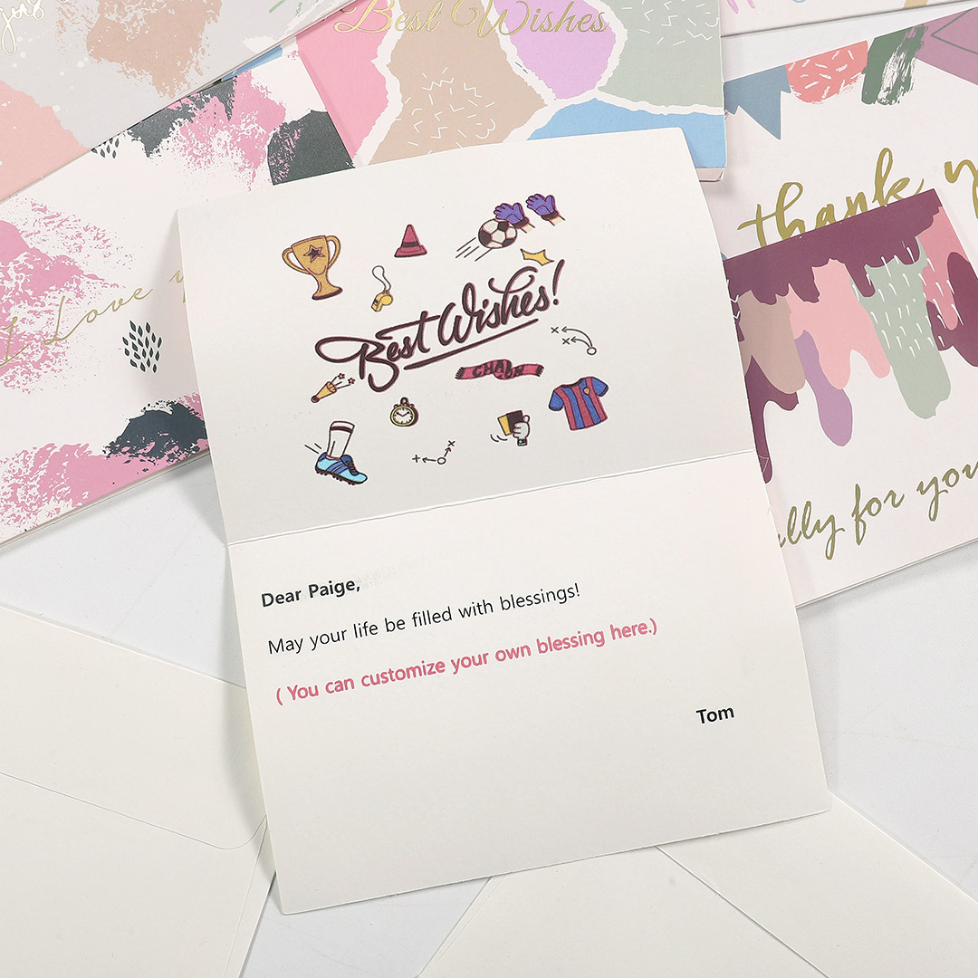 1 Pcs Random Style Personalized Message Greeting Card - Soccerdeal