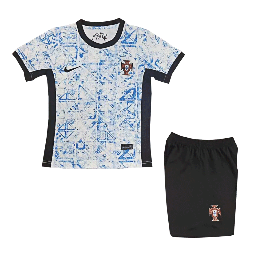 Kid's Portugal Away Soccer Jersey Kit(Jersey+Shorts) 2024 - soccerdeal