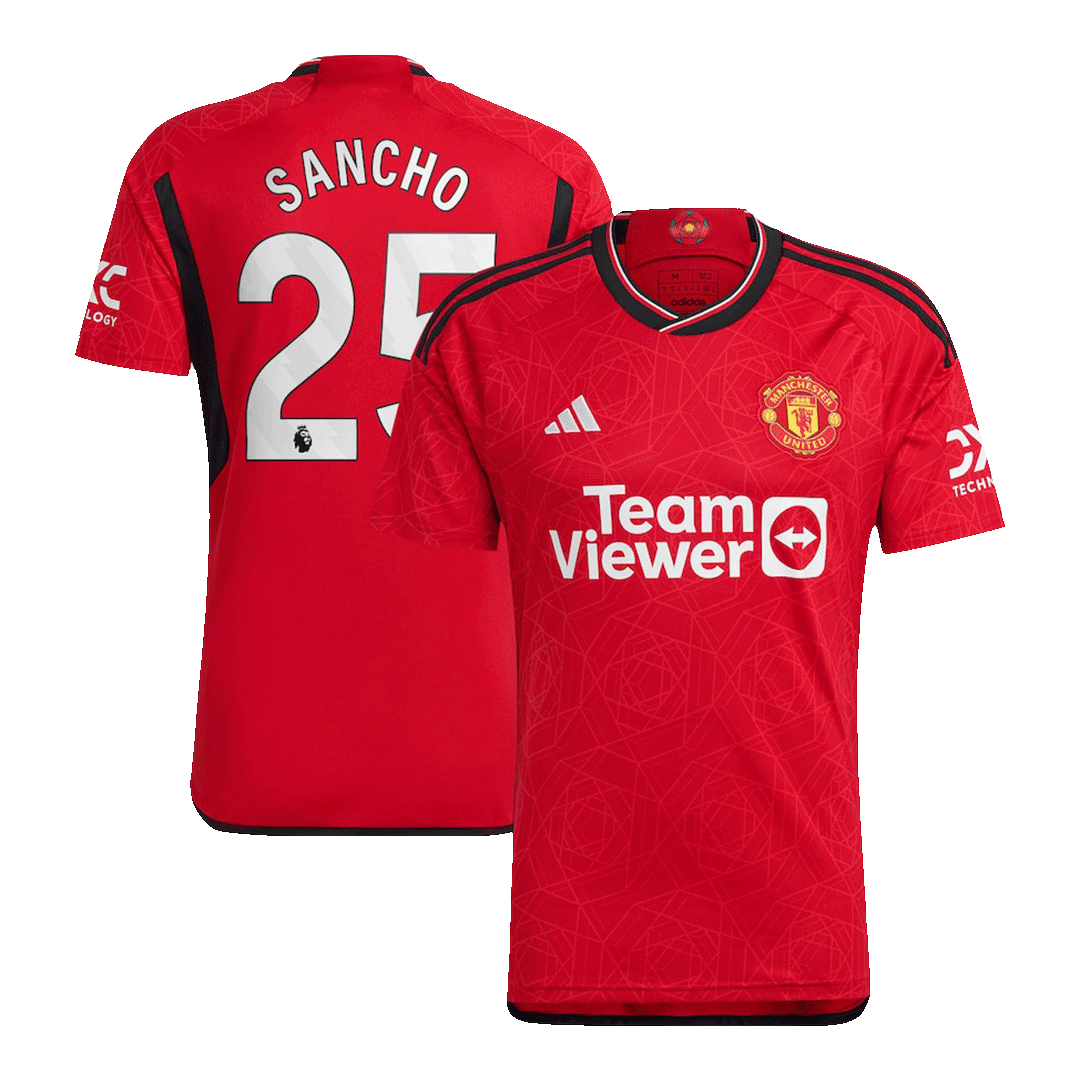 SANCHO #25 Manchester United Home Soccer Jersey 2023/24 - soccerdeal