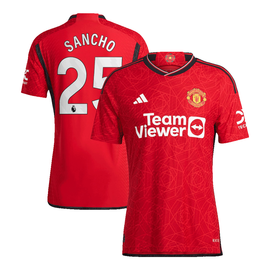 Authentic SANCHO #25 Manchester United Home Soccer Jersey 2023/24 - soccerdeal