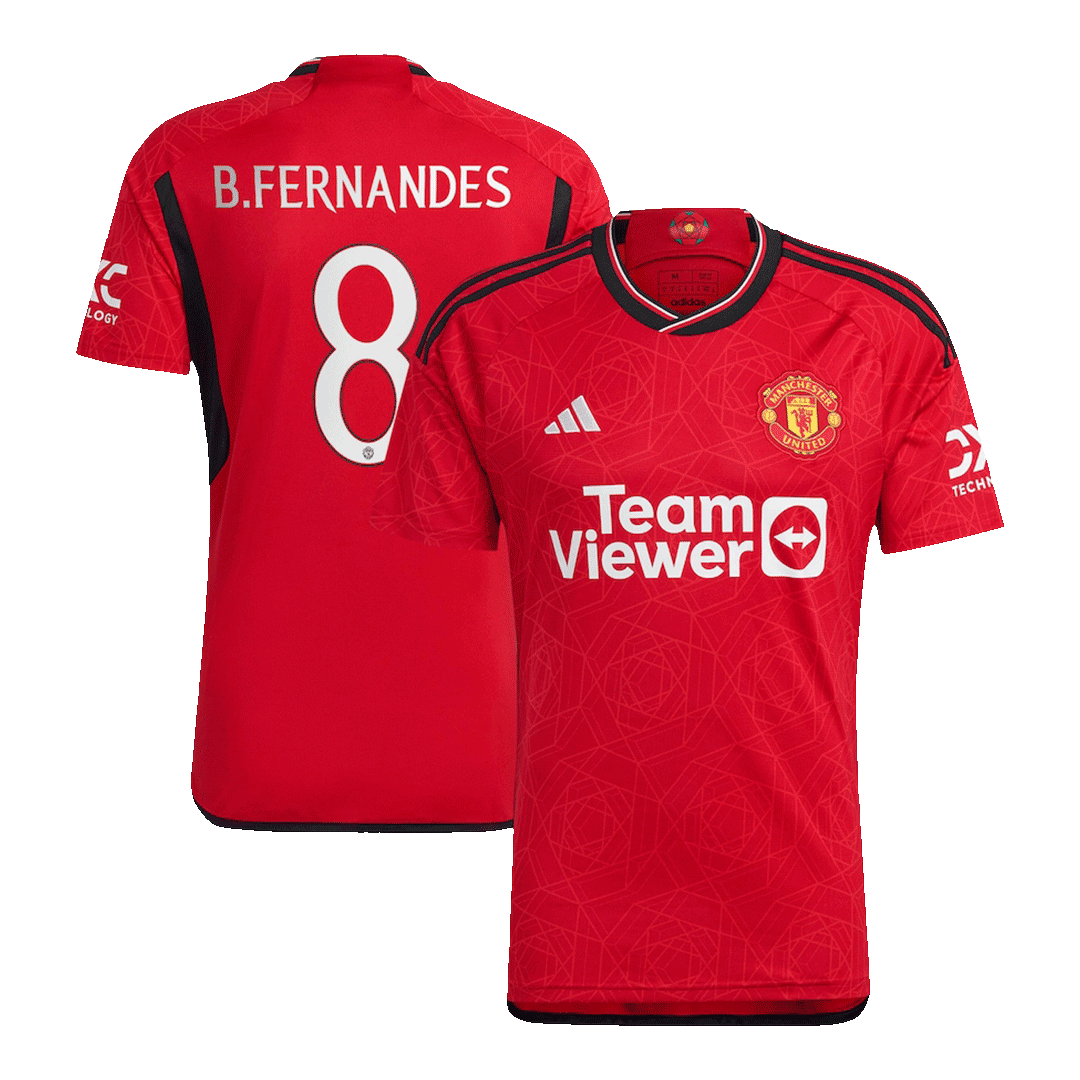 B.FERNANDES #8 Manchester United Home Soccer Jersey 2023/24 -UCL - Soccerdeal