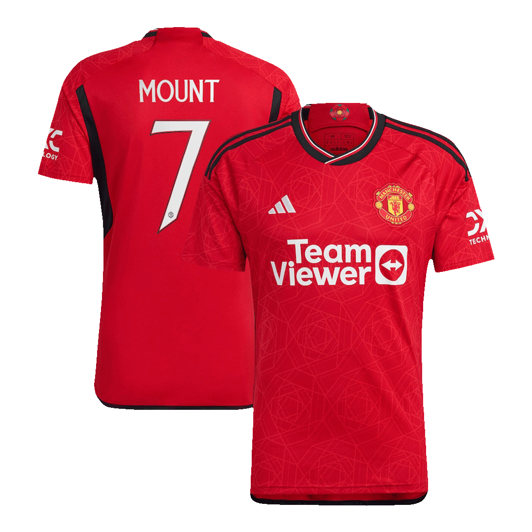 MOUNT #7 Manchester United Home Soccer Jersey 2023/24 - UCL - soccerdeal
