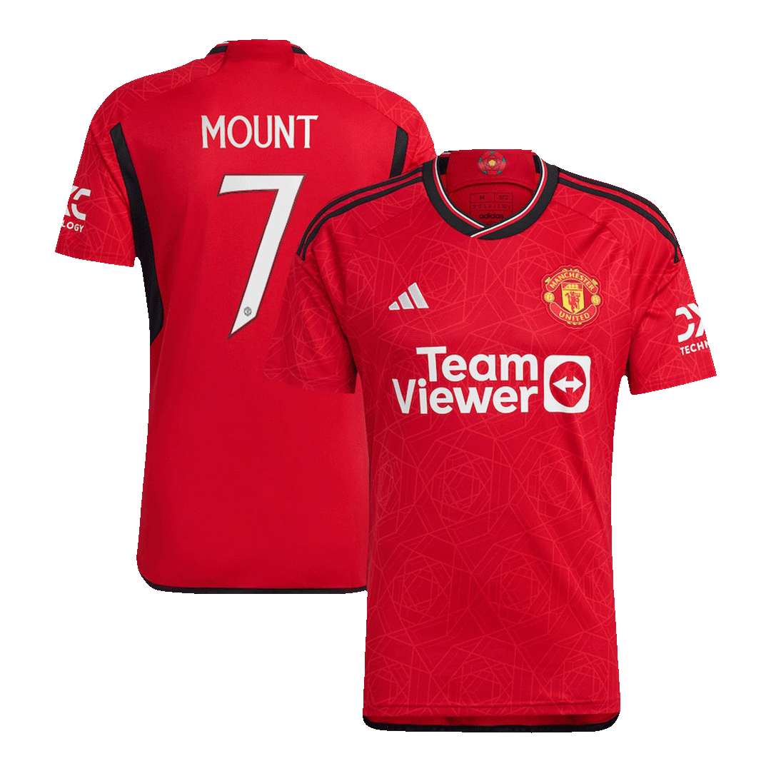 MOUNT #7 Manchester United Home Soccer Jersey 2023/24 -UCL - Soccerdeal