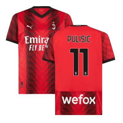 PULISIC #11 AC Milan Home Soccer Jersey 2023/24 - Soccerdeal