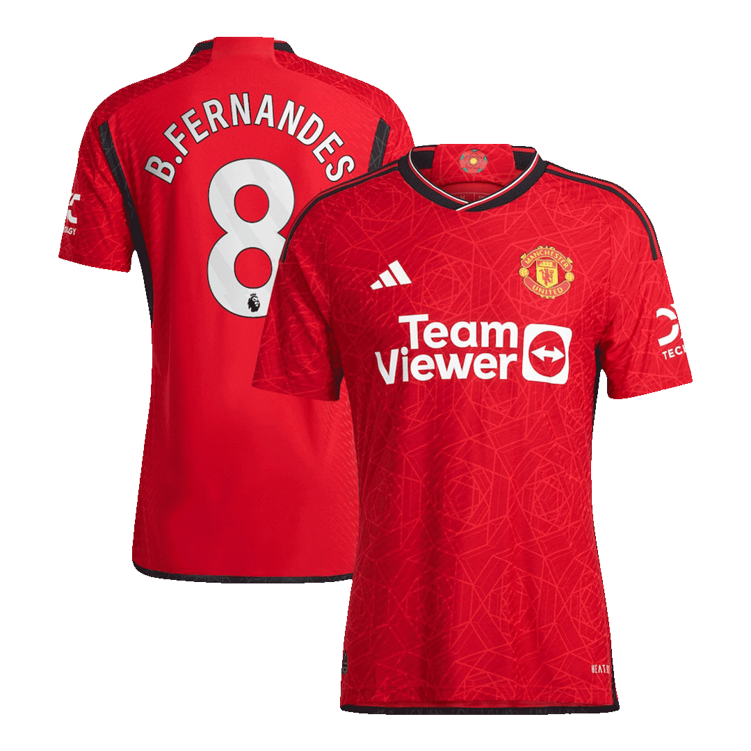 Authentic B.FERNANDES #8 Manchester United Home Soccer Jersey 2023/24 - soccerdeal