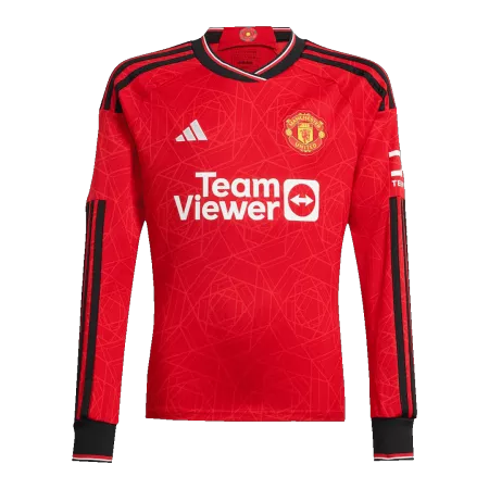 Manchester United Home Long Sleeve Soccer Jersey 2023/24 - soccerdeal