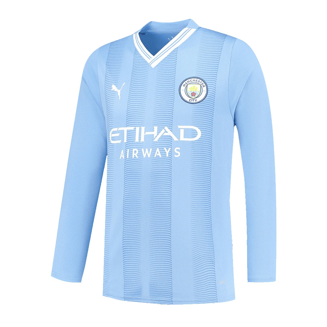 Manchester City Home Long Sleeve Soccer Jersey 2023/24 - soccerdeal