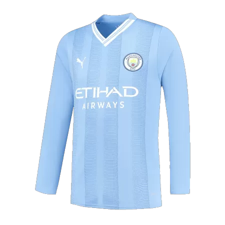 Manchester City Home Long Sleeve Soccer Jersey 2023/24 - Soccerdeal