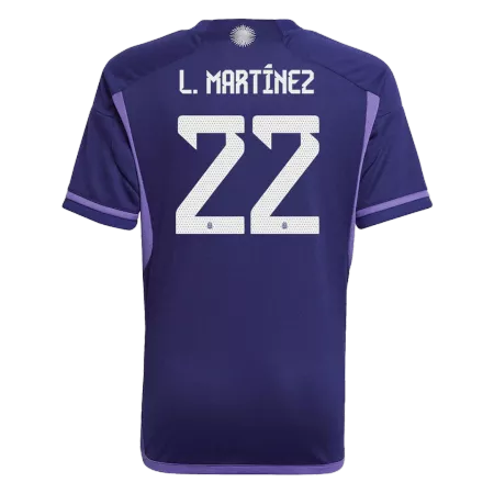 L. MARTINEZ #22 Argentina 3 Stars Away Soccer Jersey 2022 - soccerdeal