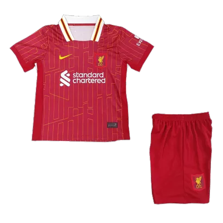 Kid's Liverpool Home Soccer Jersey Kit(Jersey+Shorts) 2024/25 - soccerdeal
