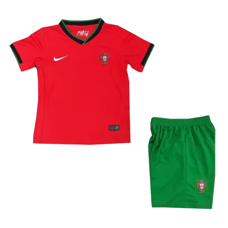 Kid's Portugal Home Soccer Jersey Kit(Jersey+Shorts) Euro 2024 - soccerdeal