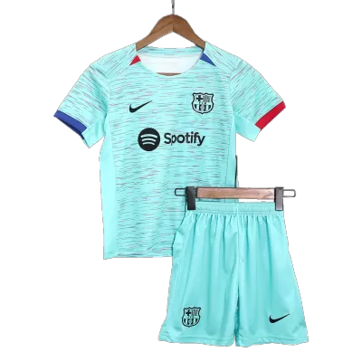 Kid's Barcelona Third Away Soccer Jersey Kit(Jersey+Shorts) 2023/24 - Soccerdeal