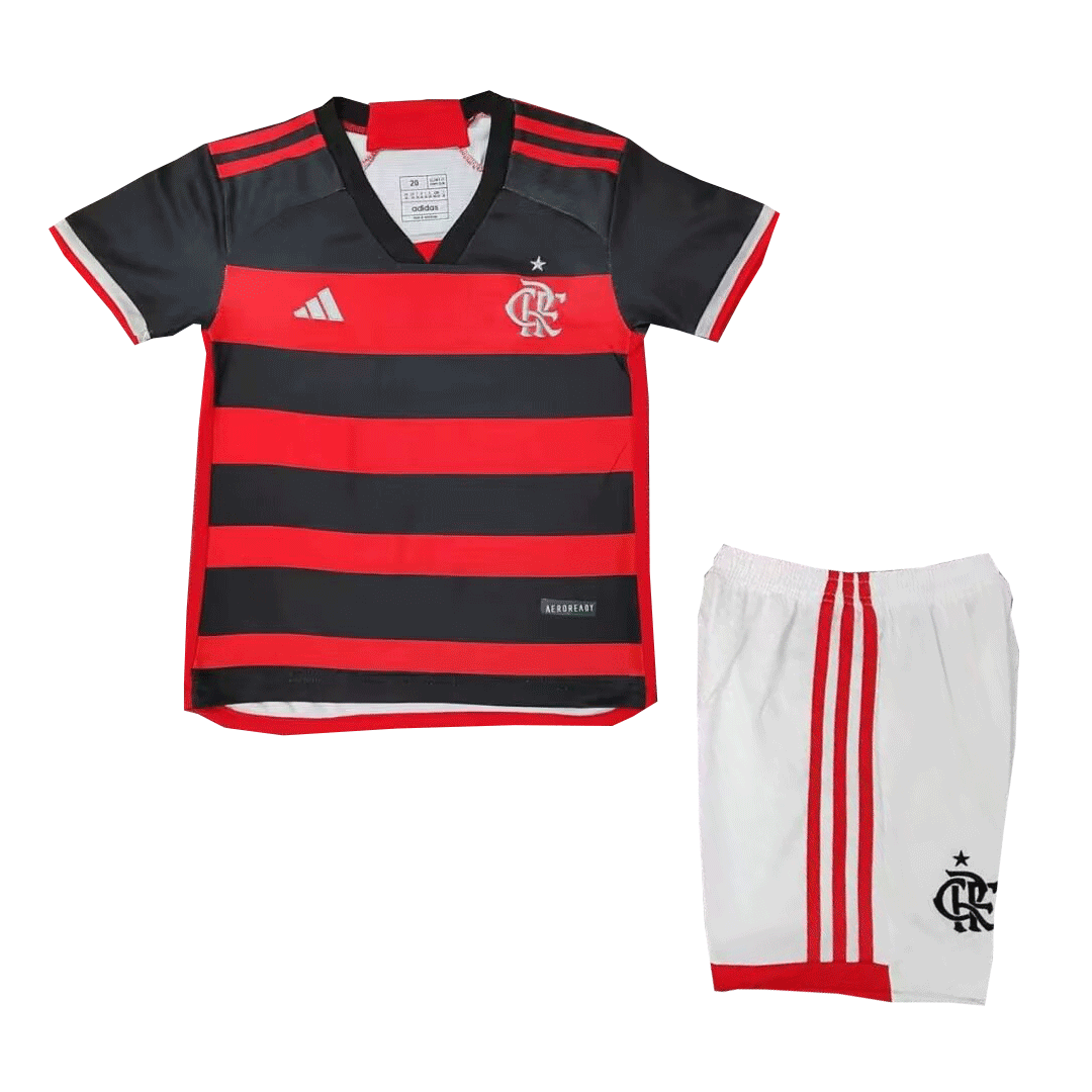 Kid's CR Flamengo Home Soccer Jersey Kit(Jersey+Shorts) - Soccerdeal