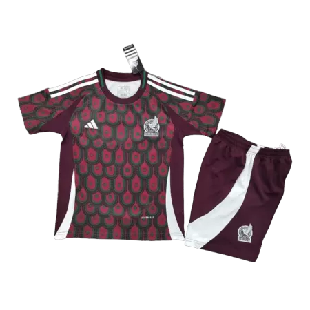 Kid's Mexico Home Soccer Jersey Kit(Jersey+Shorts) Copa America 2024 - soccerdeal