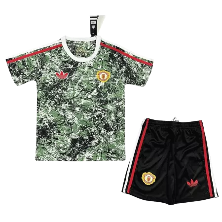 Kid's Manchester United x Stone Roses Soccer Jersey Kit(Jersey+Shorts) 2023/24 - soccerdeal