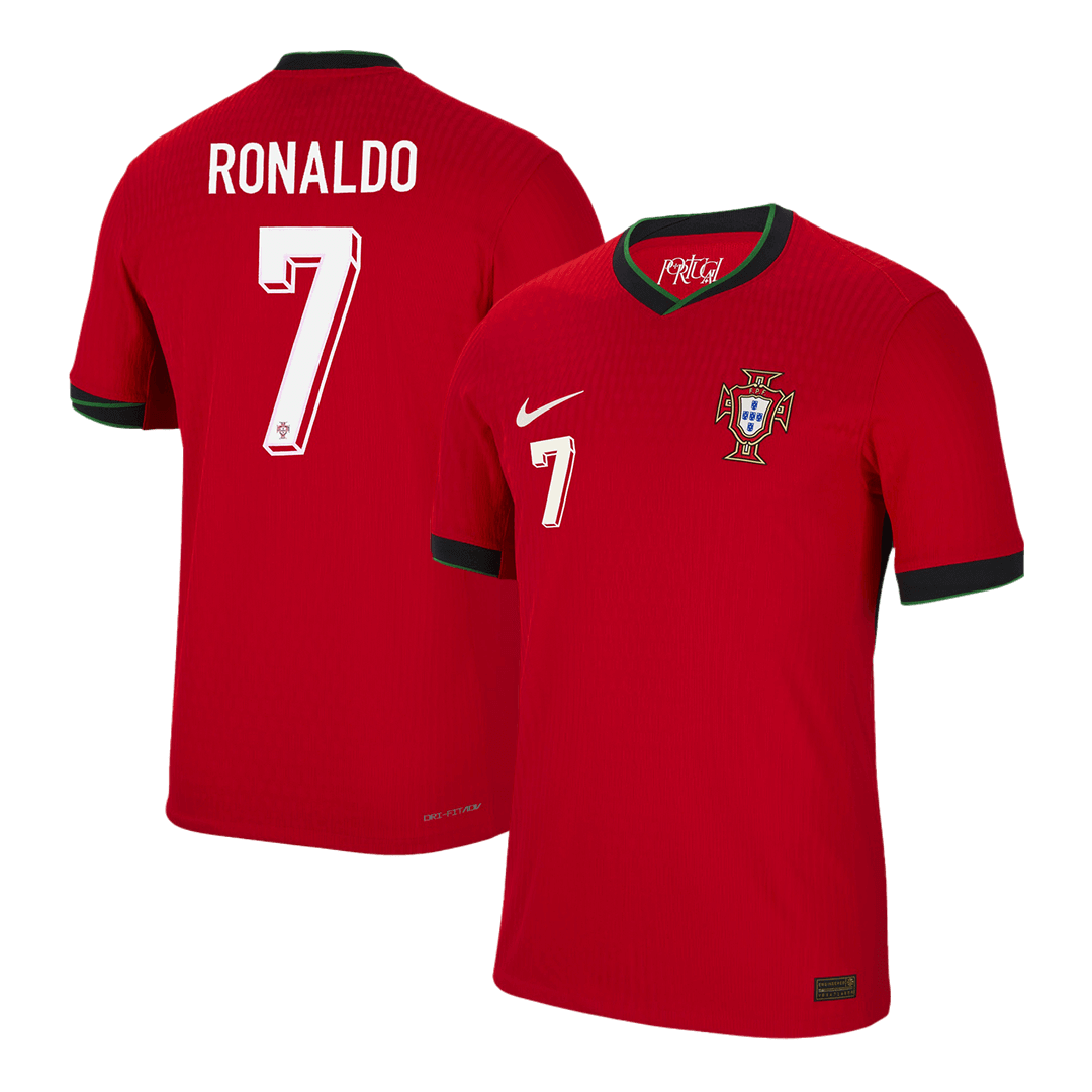 Authentic RONALDO #7 Portugal Home Soccer Jersey Euro - Soccerdeal