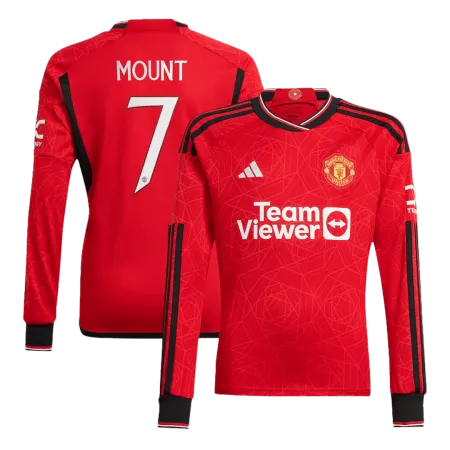 MOUNT #7 Manchester United Home Long Sleeve Soccer Jersey 2023/24 - soccerdeal