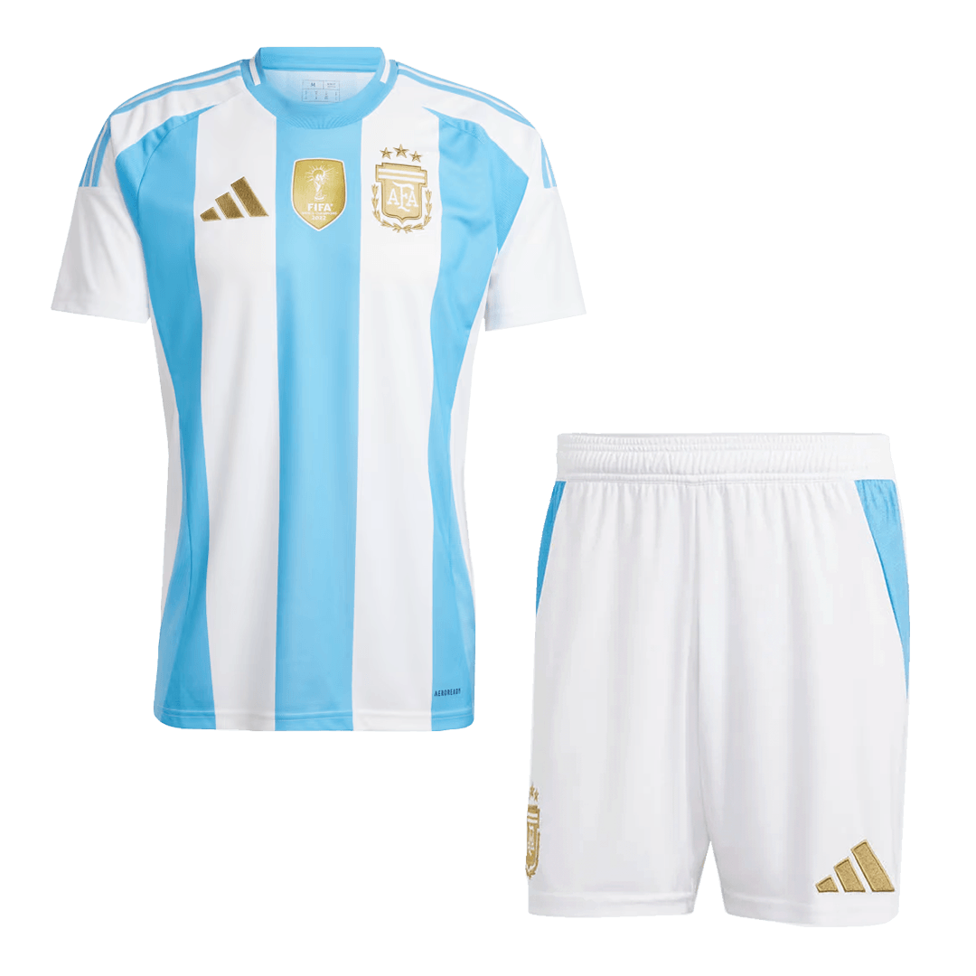 Argentina Home Soccer Jersey Kit(Jersey+Shorts) - Soccerdeal