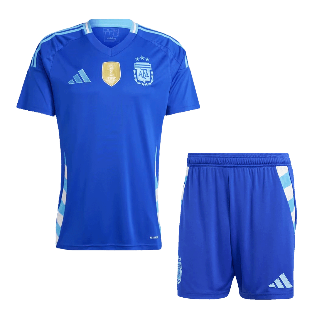 Argentina Away Soccer Jersey Kit(Jersey+Shorts) - Soccerdeal