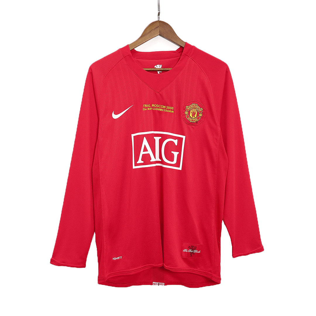 Retro 2007/08 Manchester United Home Soccer Jersey - Soccerdeal